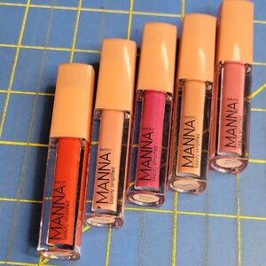 Manna Kadar Priming Lip Gloss Stain Collection of 5 (1.5ml Each) New